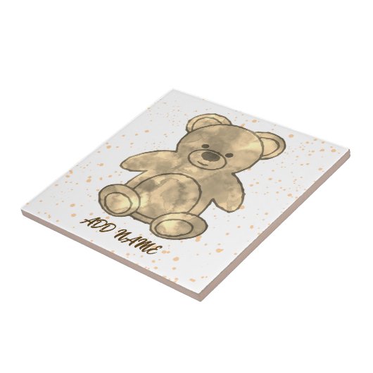 Schattigee Teddybeer aangepaste tekst Tegeltje (Zijkant)