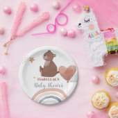 Schattigee teddybeer Afro-Amerikaanse jongens baby Papieren Bordje (Feest)