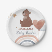 Schattigee teddybeer Afro-Amerikaanse jongens baby Papieren Bordje (Voorkant)