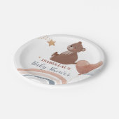 Schattigee teddybeer Afro-Amerikaanse jongens baby Papieren Bordje (Gekanteld)