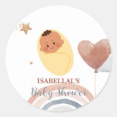 Schattigee teddybeer Afro-Amerikaanse jongens baby Ronde Sticker (Voorkant)