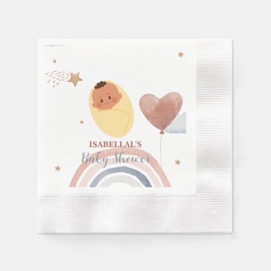 Schattigee teddybeer Afro-Amerikaanse jongens baby Servet (Voorkant)