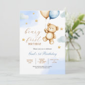 Schattigee teddybeer Baby Beary eerste verjaardag Kaart (Staand voorkant)