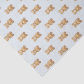 Schattigee teddybeer baby blauw Baby shower Tissuepapier (Detail)