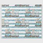 Schattigee teddybeer baby boy douche blauw cadeaupapier (Vlak)