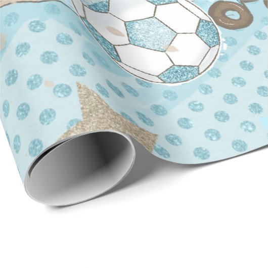 Schattigee teddybeer baby boy douche blauw cadeaupapier (Rol Hoek)