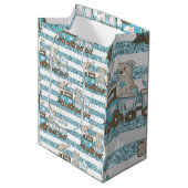 Schattigee teddybeer baby boy douche blauw medium cadeauzakje (Voorkant Gekanteld)