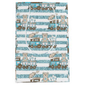 Schattigee teddybeer baby boy douche blauw medium cadeauzakje (Voorkant)