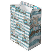 Schattigee teddybeer baby boy douche blauw medium cadeauzakje (Achterkant Gekanteld)