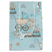 Schattigee teddybeer baby boy douche blauw medium cadeauzakje (Achterkant)