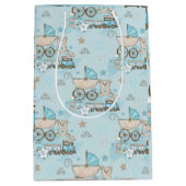 Schattigee teddybeer baby boy douche blauw medium cadeauzakje (Voorkant)