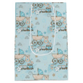Schattigee teddybeer baby boy douche blauw medium cadeauzakje (Achterkant)
