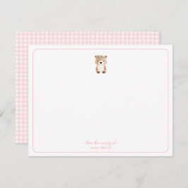 Schattigee teddybeer baby meisje dank je kaart