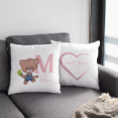 Schattigee teddybeer Baby Roze Wit Kussen