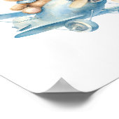 Schattigee teddybeer Baby shower kwekerij Poster (Hoek)