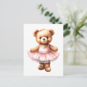 Schattigee teddybeer ballerina dansballet feestdagenkaart (Staand voorkant)
