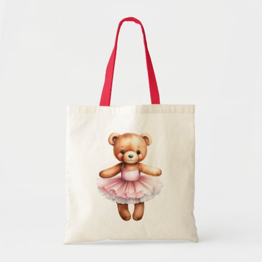 Schattigee teddybeer ballerina dansballet tote bag (Voorkant)