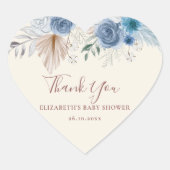 Schattigee Teddybeer Ballon Blauw Roos s Boho Flor Hart Sticker (Voorkant)