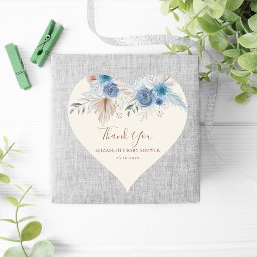 Schattigee Teddybeer Ballon Blauw Roos s Boho Flor Hart Sticker