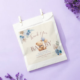 Schattigee teddybeer ballon Boho Blue Roos Baby sh Bedankzakje