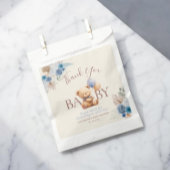 Schattigee teddybeer ballon Boho Blue Roos Baby sh Bedankzakje