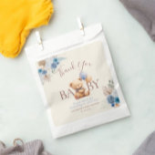 Schattigee teddybeer ballon Boho Blue Roos Baby sh Bedankzakje