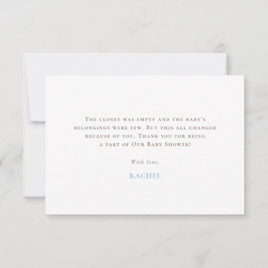 Schattigee teddybeer ballonnen | Blue Boy-Baby sho Bedankkaart (Achterkant)