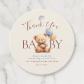 Schattigee teddybeer ballonnen Boho Blue Roos Flor Bedankjes Labels (Voorkant)