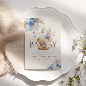 Schattigee teddybeer ballonnen Boho Blue Roos Flor Bedankkaart