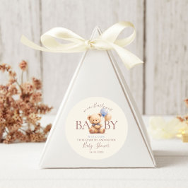 Schattigee teddybeer ballonnen Boho Blue Roos Flor Ronde Sticker