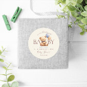 Schattigee teddybeer ballonnen Boho Blue Roos Flor Ronde Sticker