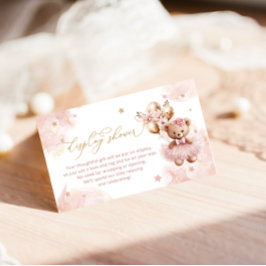 Schattigee teddybeer ballonnen display douche informatiekaartje