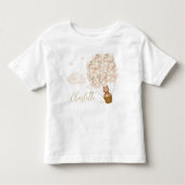 Schattigee teddybeer ballonnen Gold Script Kinder Shirts (Voorkant)
