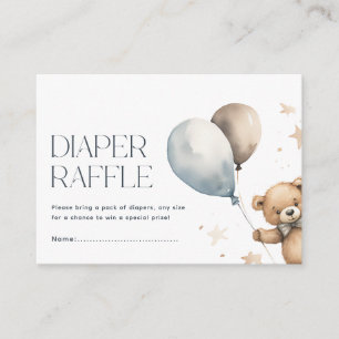 Schattigee teddybeer & ballonnen jongensluier lote informatiekaartje