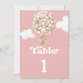 Schattigee teddybeer ballonnen roze tafelnummer (Voorkant)