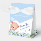 Schattigee teddybeer blauw ballons jongens Baby sh Bedankdoosjes (Voorkant Zijde)