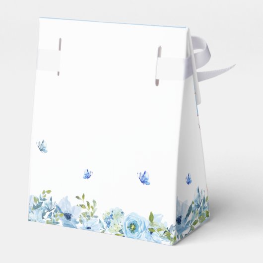 Schattigee teddybeer blauw ballons jongens Baby sh Bedankdoosjes (Achterkant)