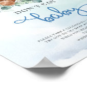 Schattigee teddybeer blauwe bloemen zeggen niet ba poster (Hoek)