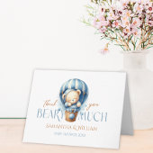 Schattigee Teddybeer Blauwe Drijvende Ballon Bedankkaart