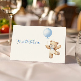 Schattigee teddybeer Blue Balloon Food Tent Place  Plaatskaartje