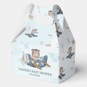 Schattigee teddybeer Blue Plane Boy Baby shower Bedankdoosjes (Voorkant)