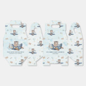 Schattigee teddybeer Blue Plane Boy Baby shower Bedankdoosjes (Ongevouwen)
