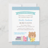 Schattigee teddybeer Blue Polka Dots Boek Baby sho Kaart (Voorkant)