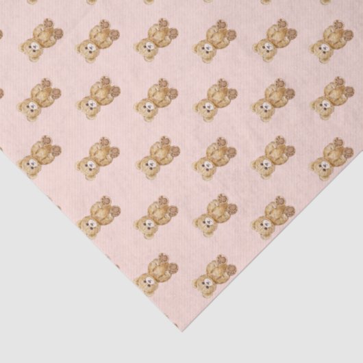 Schattigee teddybeer blush roze tissuepapier (Detail)