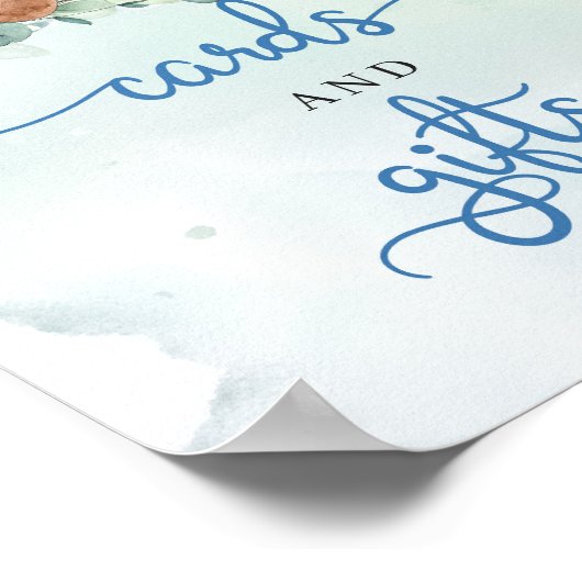 Schattigee teddybeer boho bloemenkaarten en gesche poster (Hoek)