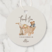 Schattigee Teddybeer, Bunny Baby shower Dank u Bedankjes Labels (Achterkant)