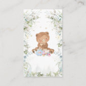 Schattigee teddybeer chique high tea Baby luier lo Informatiekaartje (Achterkant)