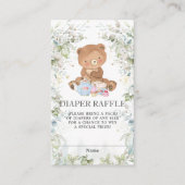 Schattigee teddybeer chique high tea Baby luier lo Informatiekaartje (Voorkant)