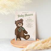 Schattigee  teddybeer Custom Baby shower Kaart