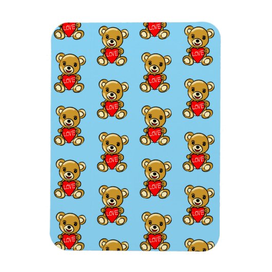 Schattigee teddybeer die hart met liefde vasthoudt magneet (Verticaal)